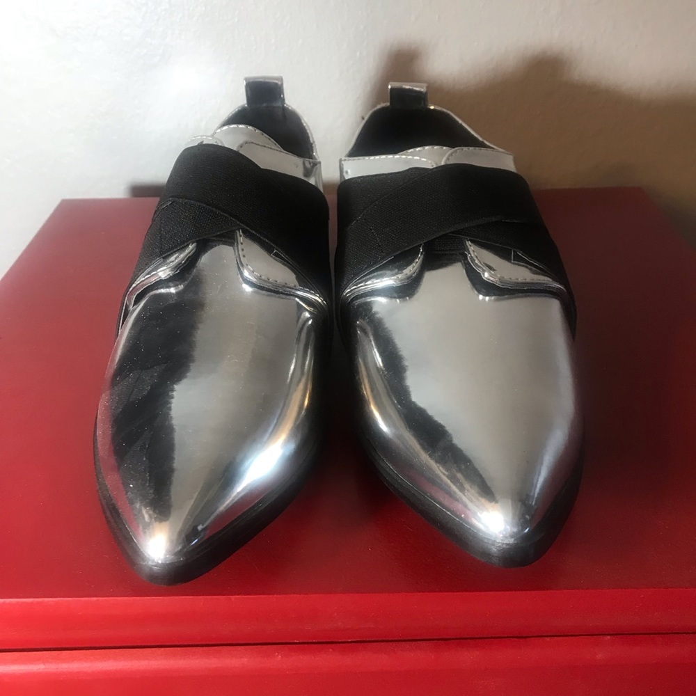 asos metallic ‘bowling’ shoe
